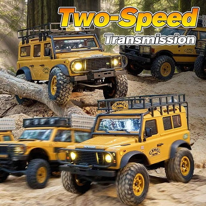 BEEZRC FMS 1/24 RC Crawler RTR FCX24M Land Rover Family Camel Trophy Edition Licensed RC Model 4WD RC Rock Truck 2.4Ghz Hobby Grade RC Car Model Mini Off Road Vehicle with Battery (Defender 90)