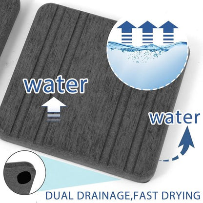 Diatomite Stone Sink Tray Set - 3PCS Water Absorbing Drying Coasters | Instant Dry Kitchen Sponge Holder (8x4 & 4x4 Inch)