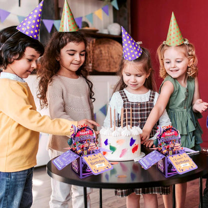 Surprise Pop Up Happy Birthday Cards, Lovely 3D Birthday Card for Adults and Kids with Envelopes, Unique Design Handmade Foldable Greeting Cards for Daughter, Son, Mom, Dad, Friend（Deep Purple）