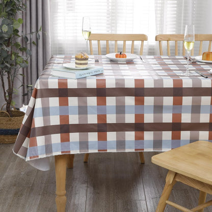 Walrus Heavy Duty Vinyl Tablecloth with Flannel Backing Waterproof Oil-Proof Plastic Table Cloth Stain-Resistant Wipeable Rectangle or Square Table Cover for Indoor and Outdoor (Checkered,60x84 Inch)