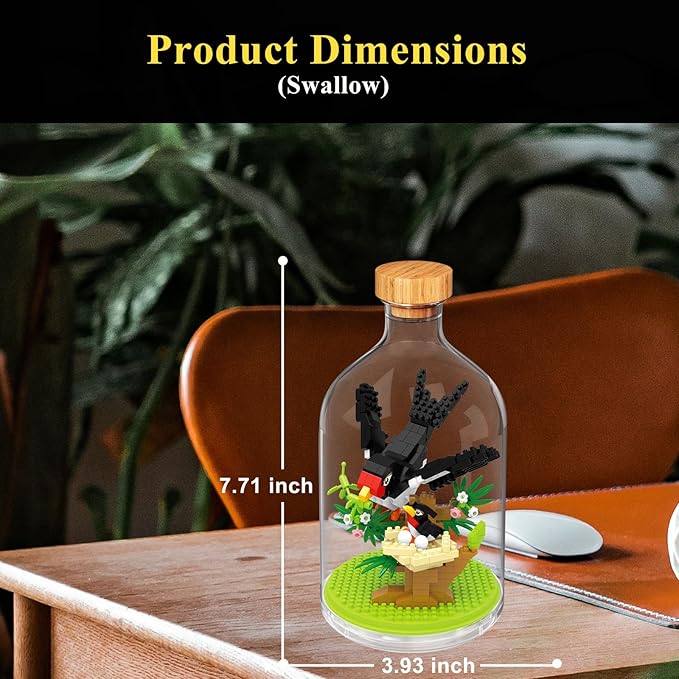 Creative Swallows Toy Building SetAdult Mini Animal Friend SetParty Favors Gift for FriendAnimal Lover Office Home Decor Birds Building Block KitNew Year Easter Birthday Gift for Family