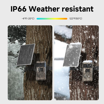 TKENPRO 4G LTE Cellular Trail Cameras 2 Packs Unlimited Data Plan Solar Trail Cameras Built in SIM Card Game Camera IP65 Waterproof Security Camera with 2K Live Video, No Glow Night Vision