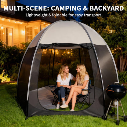 Screen House Tent Portable Canopy with Floor Mosquito Net Outdoor Room Perfect for Patio Backyard Gazebo Picnic Mesh. (10 'x10')