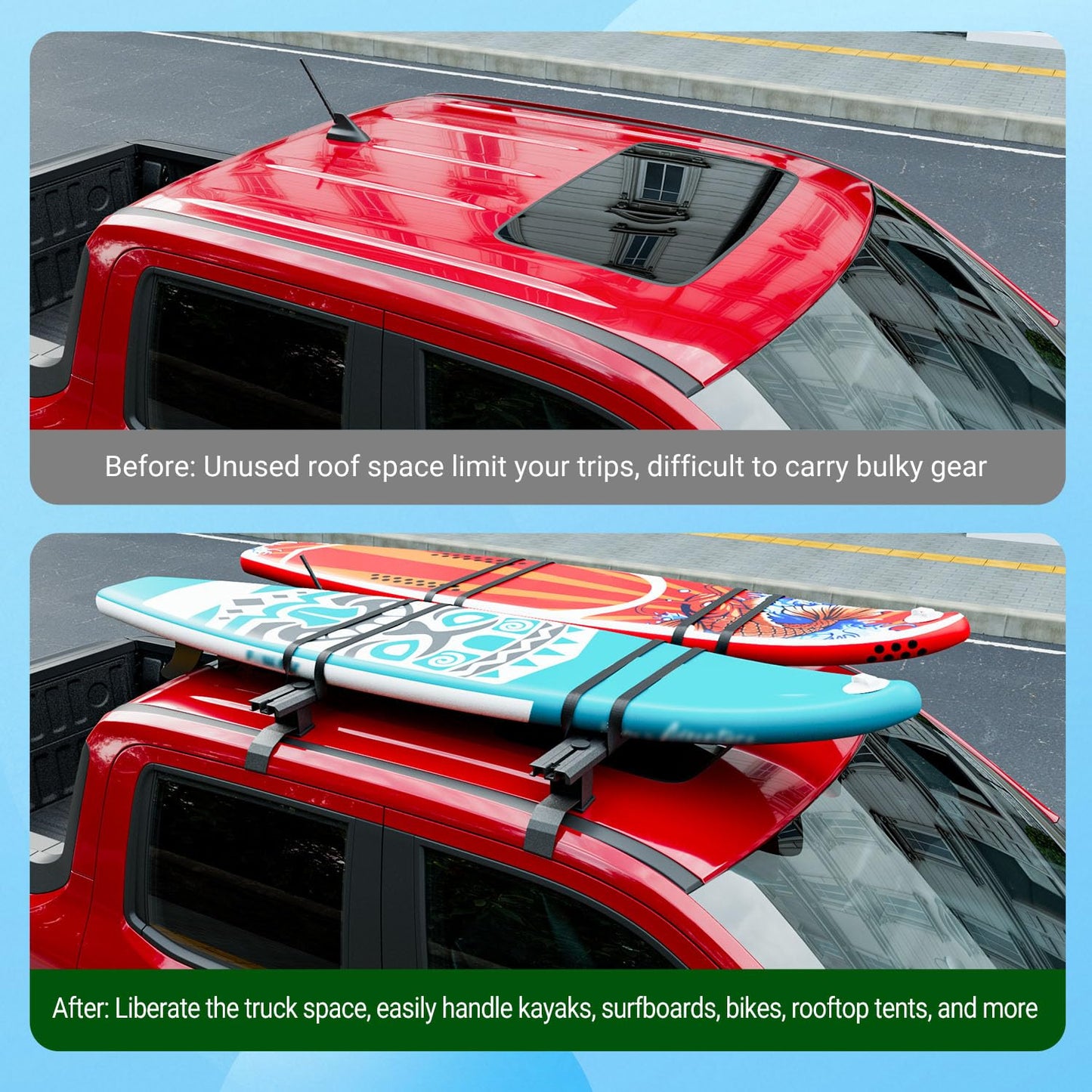 xipoqix Cross Bar Roof Rack Compatible with 2022-2025 Ford Maverick Roof Top Carrier Bar Replacement for 2022-2025 Ford Maverick Accessories