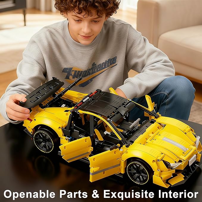 PIKARO Sports Race Car Building Set for Adults &amp Boys 2143 Pieces 1:10 MOC Collectible Model Car Kit for Display Racing DIY Kit Toy Set Birthday Gift for Kids Teens Ages 8-14 12-16
