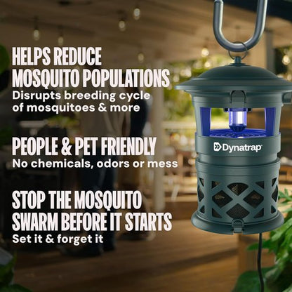 DynaTrap DT1130-GRSR Outdoor Mosquito & Flying Insect Trap - Effective Bug Zapper for 1/2 Acre - Green
