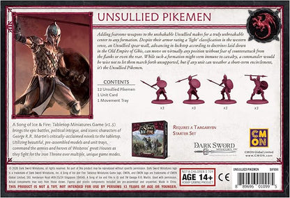 CMON A Song of Ice and Fire Tabletop Miniatures Unsullied Pikemen Unit Box - Elite Soldiers of Discipline and Strength Strategy Game for Adults Ages 14+ 2+ Players 45-60 Minute Playtime Made