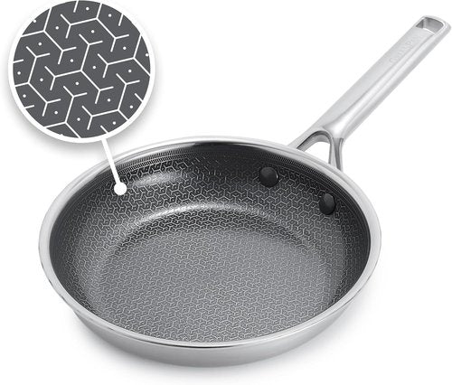 GreenPan Hybrid 8” Nonstick Frying Pan - APEX Tri-Ply Thermobond Ceramic Skillet, PFAS-Free, Silver