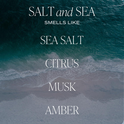 Sweet Water Decor Salt and Sea Patterned Candle – Soy Candles with Sea Salt, Citrus, Musk, Amber Aroma– 40 Hour Burn – 9oz Clear Glass Jar – Ocean Summer Candles for Home Decor