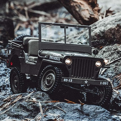 RocHobby 1/6 1941 MB Scaler RC Car 4x4 Hobby Grade RC Car Mini RC Rock Crawler Military RC Truck with 550 Brushed Motor LED Lights for Adults RS