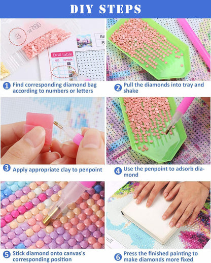 DIY Diamond Painting Kits, 5D Full Drill Rhinestone Cross Stitch Embroidery Art, Funny and Easy