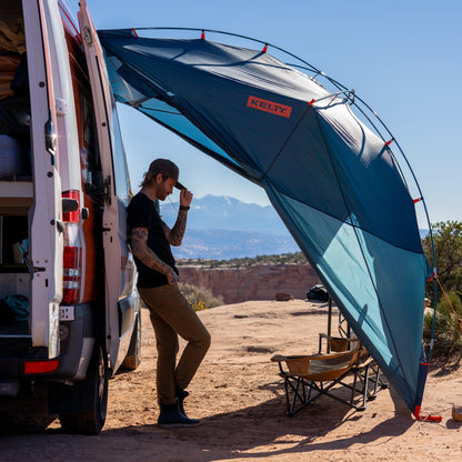 Kelty Backroads Shelter Universal Mounted Car Camping Shelter with Zippered Entry, Sturdy Frame, Protection from Elements, UV, Stuff Duffel Included