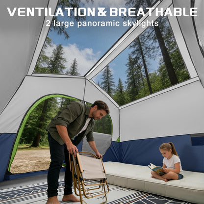 HG 6 Person Camping Tent - Portable Cabin Tent for Camp, Windproof Fabric Easy Set Up Family Tent Outdoor for Hiking, Backpacking, Traveling (Dark Blue)