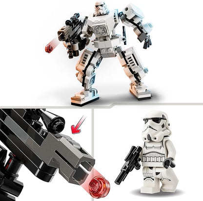 Lego 75370 Star Wars The Stormtrooper Robot Buildable Figure Model with Articulated Parts Minifigure and Blaster Tenon Launcher Toy for Kids Boys and Girls from 6 Years Old