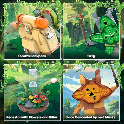 Koroks Building Set 5 Characters Building Block Sets for BOTW Fans Cute Game Merch Action Figures Great Toys Gifts for Fans Kids Adults