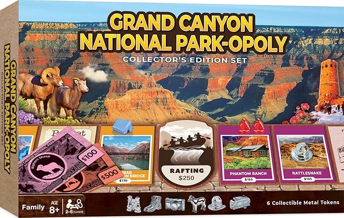 MasterPieces Opoly Board Games - Grand Canyon National Park Opoly - Officially Licensed Board Games for Adults Kids &amp Family