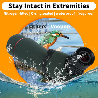 Voopon 25-75x80 HD Spotting Scope - BAK4 Prism Nitrogen-Filled with Phone Adapter, and Carrying Bag for Target Shooting, Hunting, Bird Watching, and Wildlife Viewing - Waterproof Frogproof Telescope
