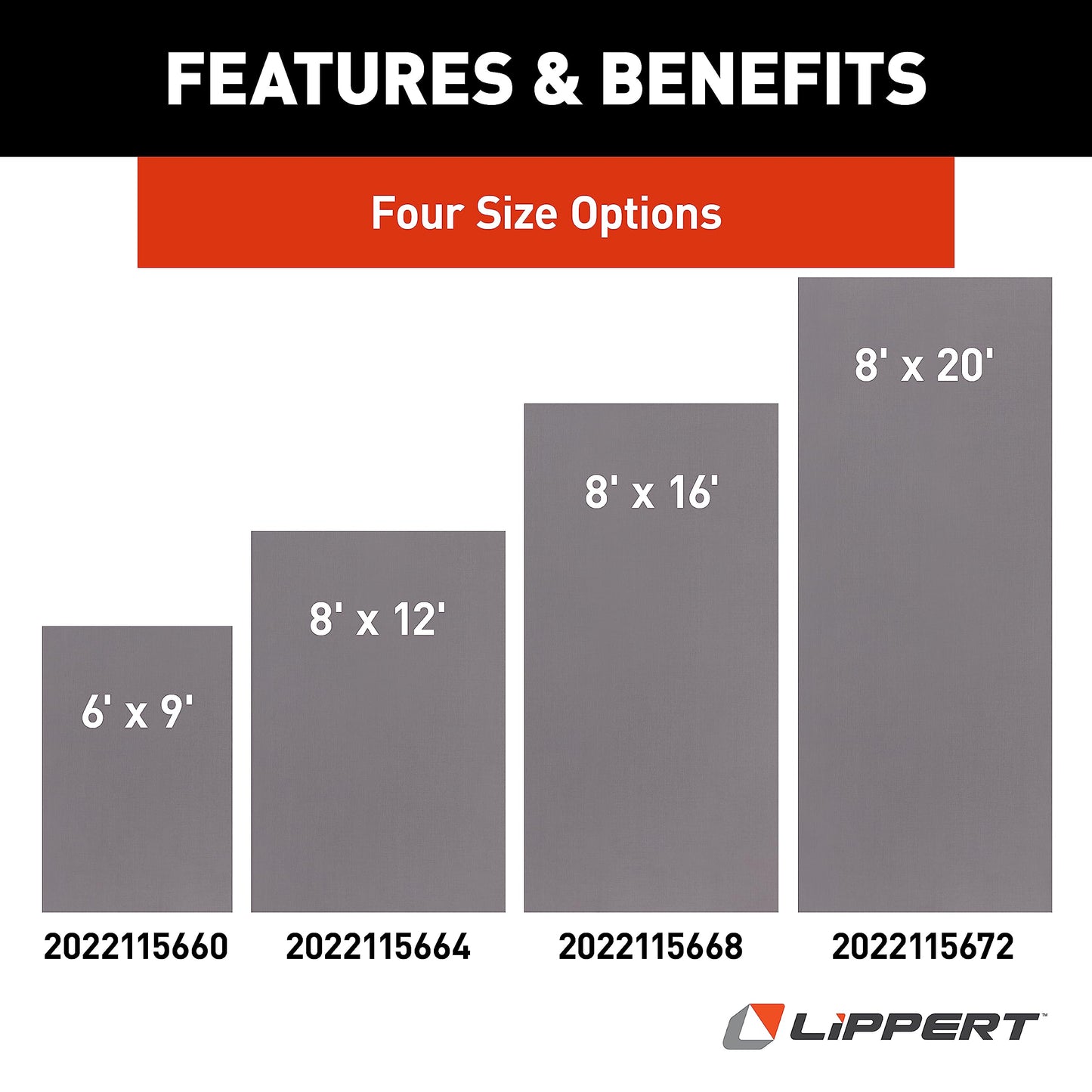 Lippert Outdoor Patio Rug - Gray, 8' x 20'