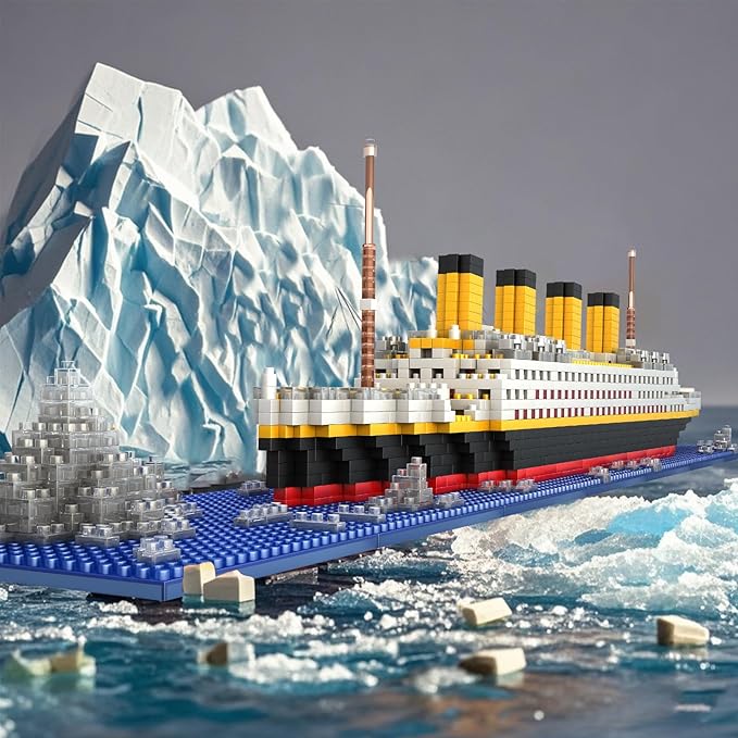 Titanic Ship Model Building Blocks Set – 1860pcs Micro Mini Blocks for Ages 14+ Advanced DIY Display Model for Adults &amp Teens