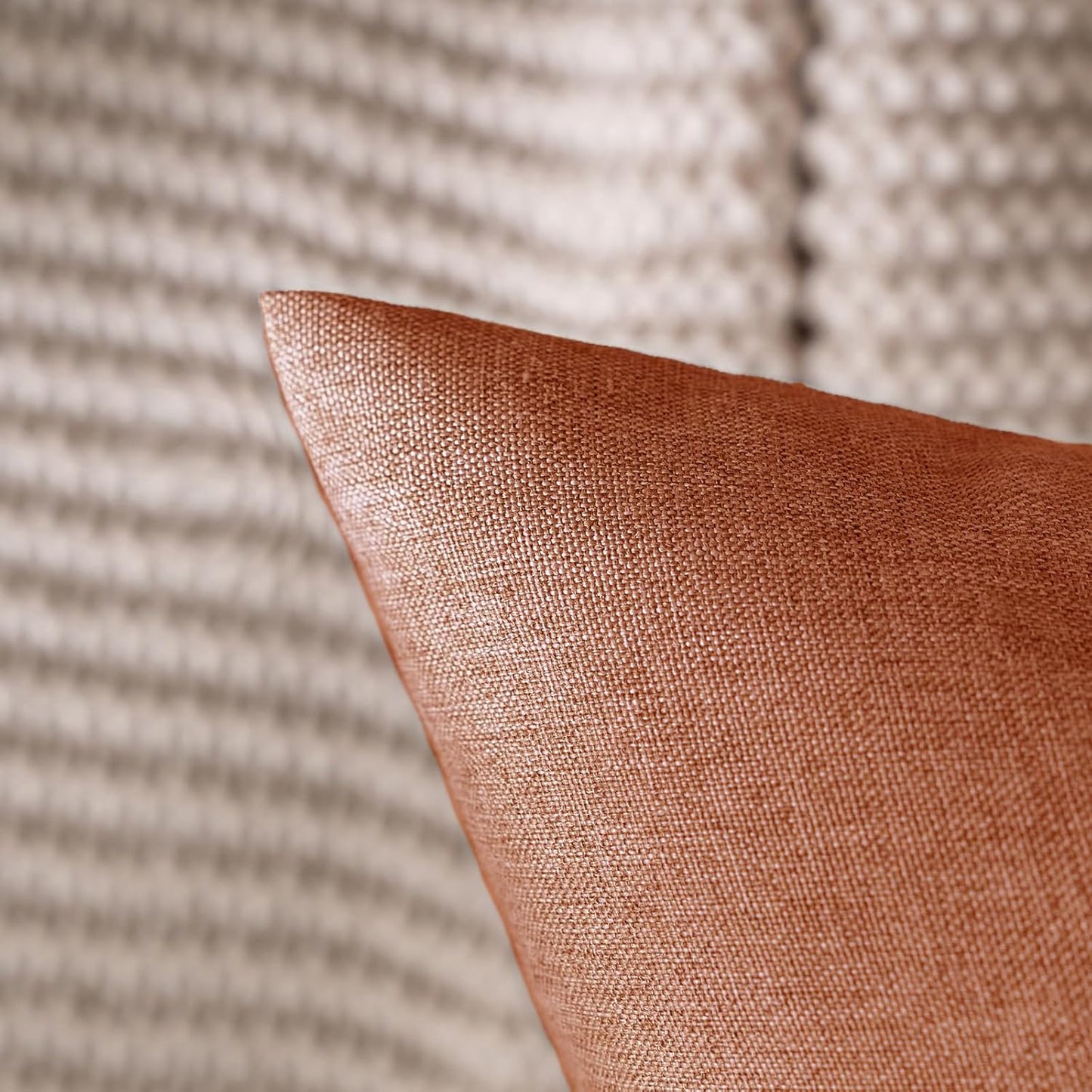 MIULEE Decorative Outdoor Throw Pillow Covers - Waterproof Faux Linen Cushion Cases | 20x12 Inch Rust (Pack of 2)