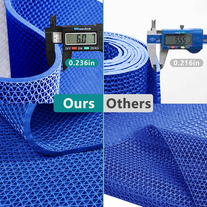 WochiTV Non Slip Drainage Mats PVC Pool Floor Mat 0.23'' Thick Outdoor Indoor Parking Space Mat for Bathroom Garage Basement Backyard Commercial Kitchen 3x16.6Ft Blue