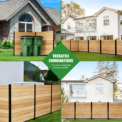 Outdoor Privacy Fence 2P-38''W x 42''H Wood Fence Privacy Screen No Dig Fence Panels, Fencing for Garden Patio Pool Equipment Enclosure Trash Bin Air Conditioner, Privacy Fence Panels Horizontal