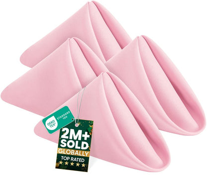 Utopia Home [24 Pack, Pink] Cloth Napkins 17x17 Inches, 100% Polyester Hemmed Edges, Washable and Reusable Ideal for Parties, Weddings and Dinners
