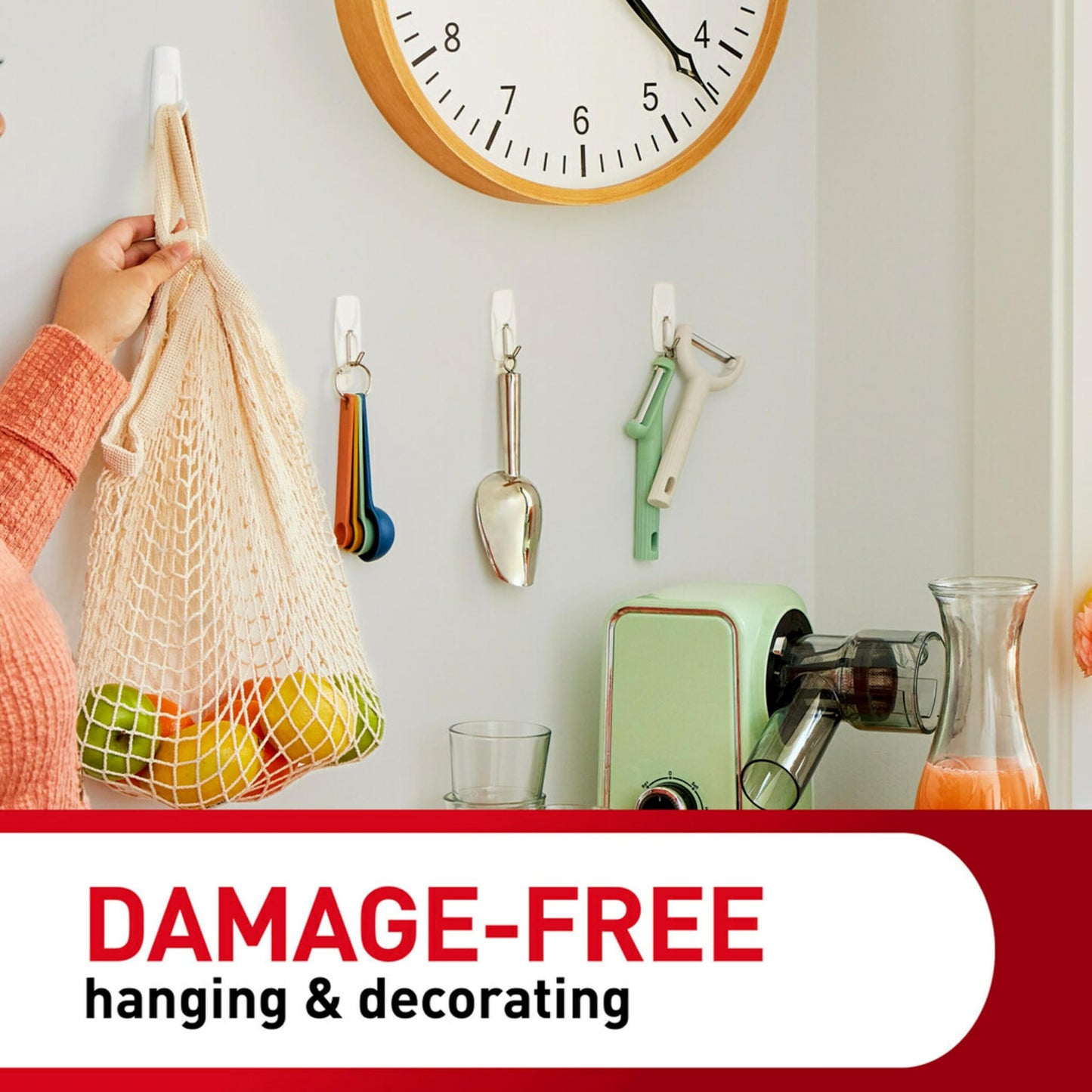 Command 5 lb Large Utility Hooks, 7 Wall Hooks and 12 Command Strips, Damage-Free Hanging with Adhesive Strips, No Tools for Hanging, Organization and Storage