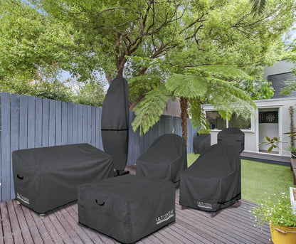 ULTCOVER Waterproof Patio Furniture Sofa Cover - 60W x 35D x 35H Inch for 2-Seater Loveseat | Black