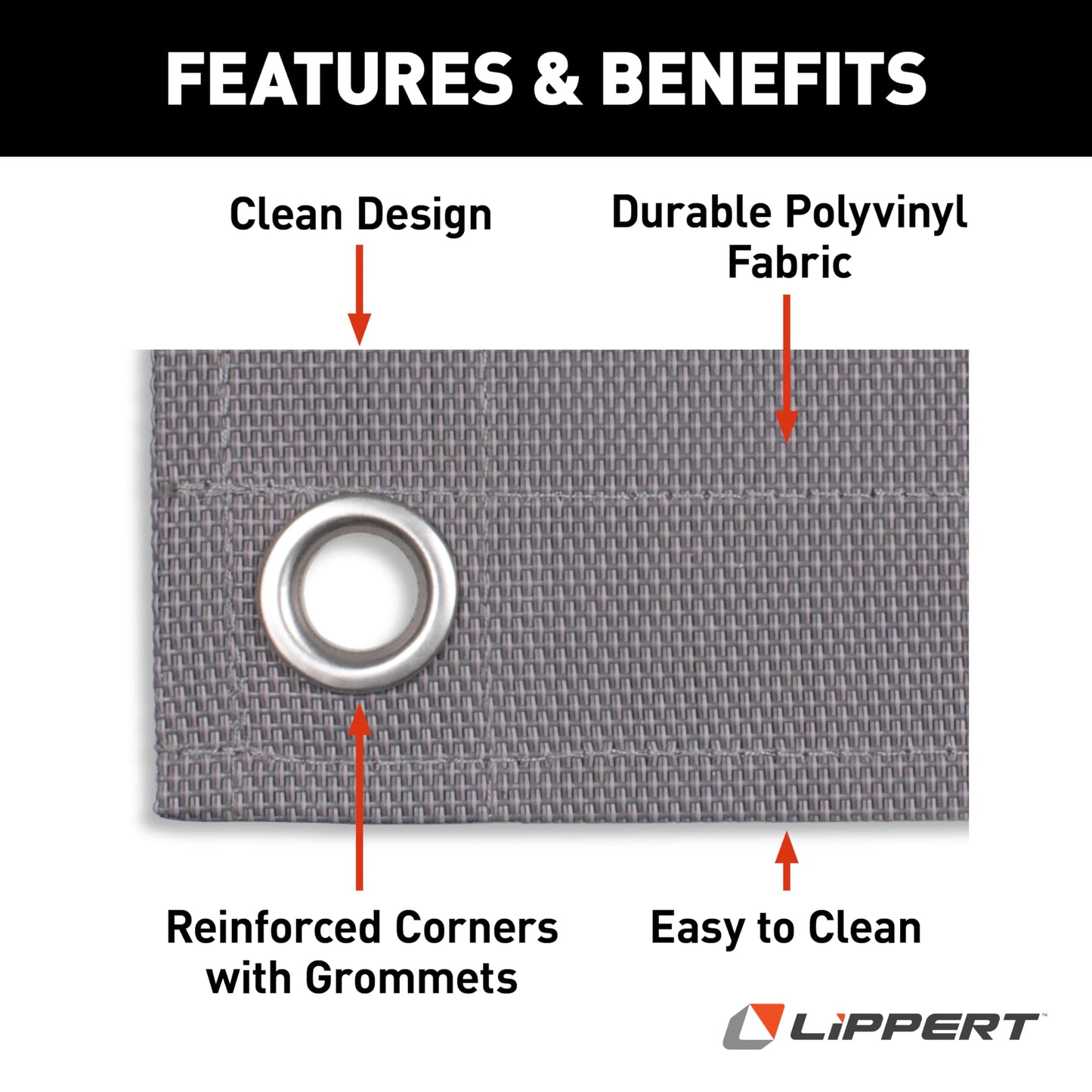 Lippert Outdoor Patio Rug - Gray, 8' x 20'