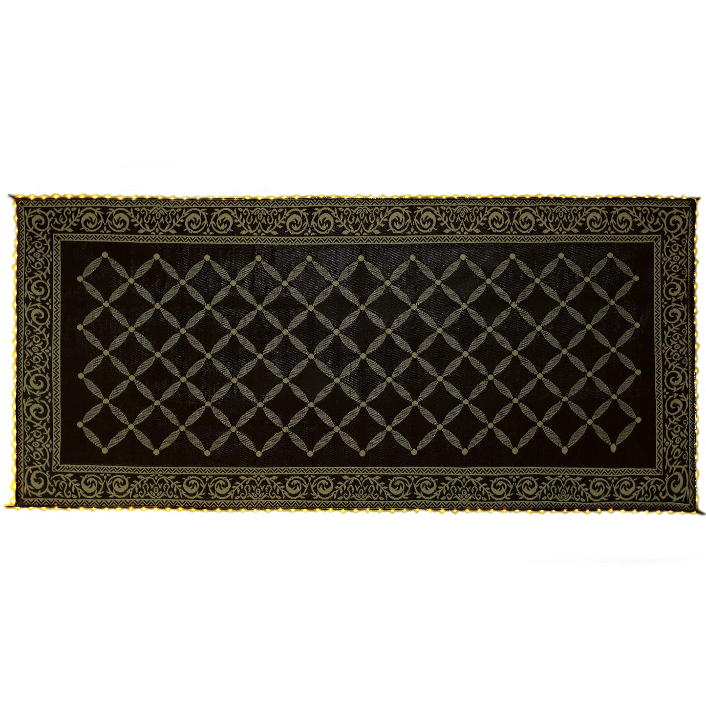 Stylish Camping L118187WL 8-feet by 18-feet LED Illuminated Patio Mat - Outdoor Patio Brown/Beige RV Camping Mat