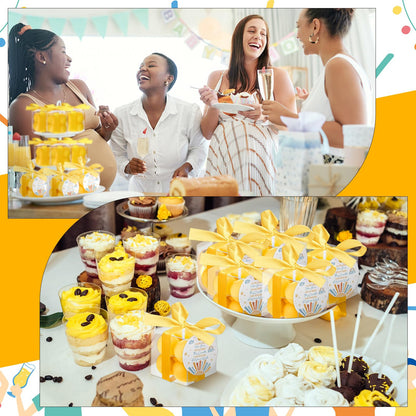 MTLEE 24 Sets Here Comes the Son Baby Shower Favors Small Bubble Candle for Guests Tea Candles Bulk with Stylish Ribbons Cards Gifts Party Decoration(Yellow, Sun)