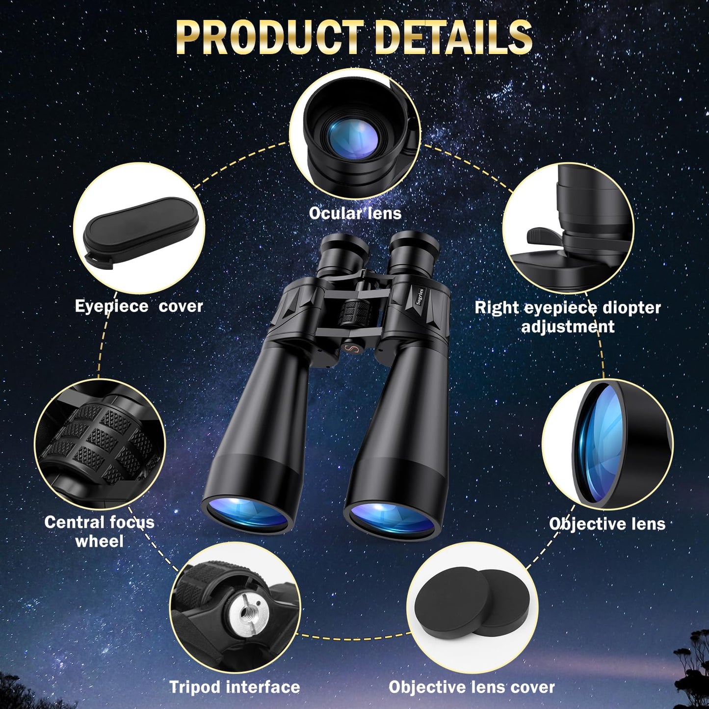 Sogries Binoculars for Adults High Powered, 10x35 HD Binoculars with 70MM Large Objective Lens, BAK4 Prism & FMC Optics for Bird Watching, Stargazing, Hunting & Travel