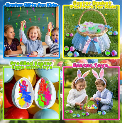 Voiiake Easter Egg Fillers & Basket Stuffer Essentials - 48Pcs Mini Sticky Toys Hands for Kids Teens Boys Girls, Bulk Party Favors Supplies , Treasure Box Toys for Classroom , Egg Hunt Party Supplies