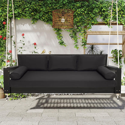 FSJITF Patio Twin Daybed Waterproof & Fade-Resistant Cover,for Outdoor Wooden Hammock Mattress Cover + 3 Back Bolster Cushion Slipcovers (6-Piece Set)