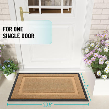 OLANLY Waterproof Front Door Mat - All-Season Indoor/Outdoor Doormat | Sturdy Natural Rubber, 47x17, Butter Yellow