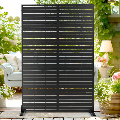 72" H×44" W Metal Outdoor Privacy Screen Freestanding, Outdoor Screens for Patio Lawn Deck, Privacy Panels Decorative Fence(Consists of 5 Panels)