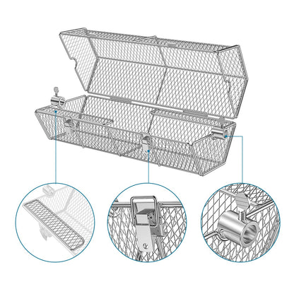 Charkettle Rotisserie Ring Kit and Stainless Steel Round Tumble Rotisserie Grill Basket