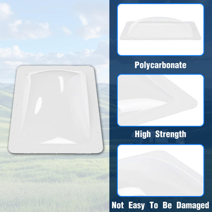 Kojem RV Skylight Cover Universal Outer Dome Replacement Kit 18in x 26in Clear Plastic Model LYAP-770-2