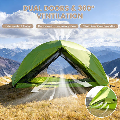 CANTUO Ultralight Camping Backpacking Tent 2 Person - Windproof & Waterproof PU5000mm 20D Nylon Tents for Camping, Hiking, Bikepacking