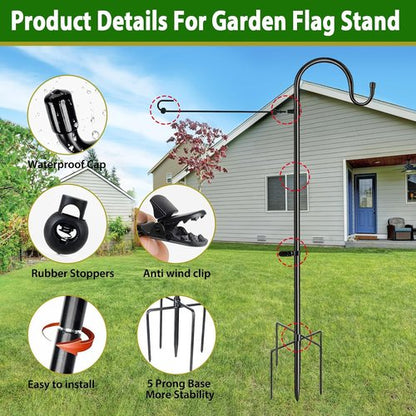 Heavy Duty Garden Flag Stand Pole Holder by [Brand Name] - Rust-Resistant Steel for 12x18 Flags & More