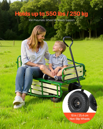 VEVOR Pull Along Kids Wagon, Rolling Toy Cargo Wagons for Kids, Outdoor Children Stroller Wagon for Beach Gardening Camping Essentials with Removable Sides