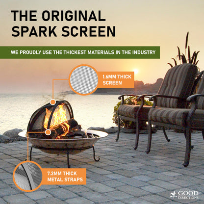 Good Directions Fire Pit Spark Screen Hinged for Easy Access (29 inch)