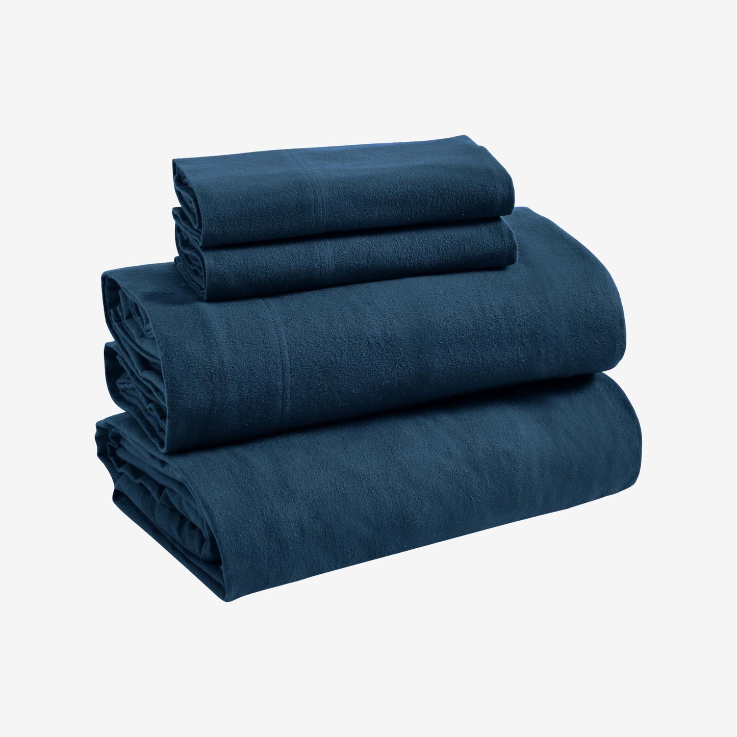Superior Paisley or Solid Flannel Cotton Sheet Set, Fuzzy Warm Sheets, Traditional Bohemian Bedding, Includes 1 Flat Sheet, 1 Elastic Deep Pocket Fitted Sheet, 1 Pillowcase, Twin XL, Navy Blue