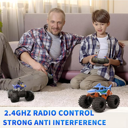 Shark RC Monster Truck for Kids 1:16 Scale 4WD Shark Monster Car Toys 2.4GHz All Terrain Amphibious Remote Control Car for Boys and Girls Ages 6-12+
