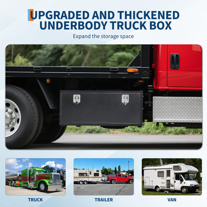 GarveeTech 48 Inch Underbody Truck Tool Box,48"x 16"x 13" Heavy Duty Steel Truck Storage Organizer for Pick Up Truck Bed RV Trailer, Waterproof Tool Box Chest with t-Handle Lock