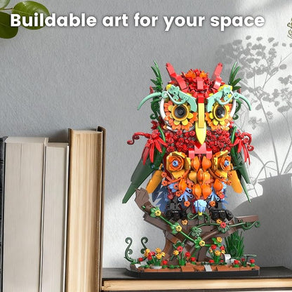 JOJO&ampPeach Flower Owl Animal Building Toys for Adults &amp Teens A Floral Bird Model Kit for The Home Decor &amp Office Display Botanical Collection Birthday Gift for Women Girls Aged 10+ (130