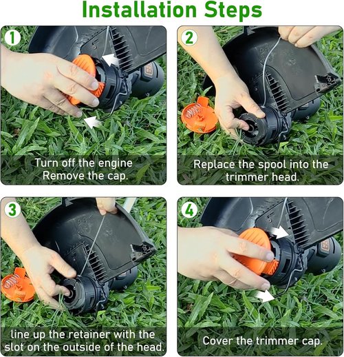 Hechuang 10 Pack String Trimmer Replacement Spools - 30ft 0.065" Line for Black+Decker AF-100