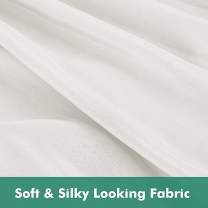 Biscaynebay Wrap Around Bed Skirts with Split Corners for Twin/Twin XL Beds 15" Drop, Ivory Adjustable Elastic Dust Ruffles Easy Fit Wrinkle Resistant Silky Luxurious Fabric Machine Washable