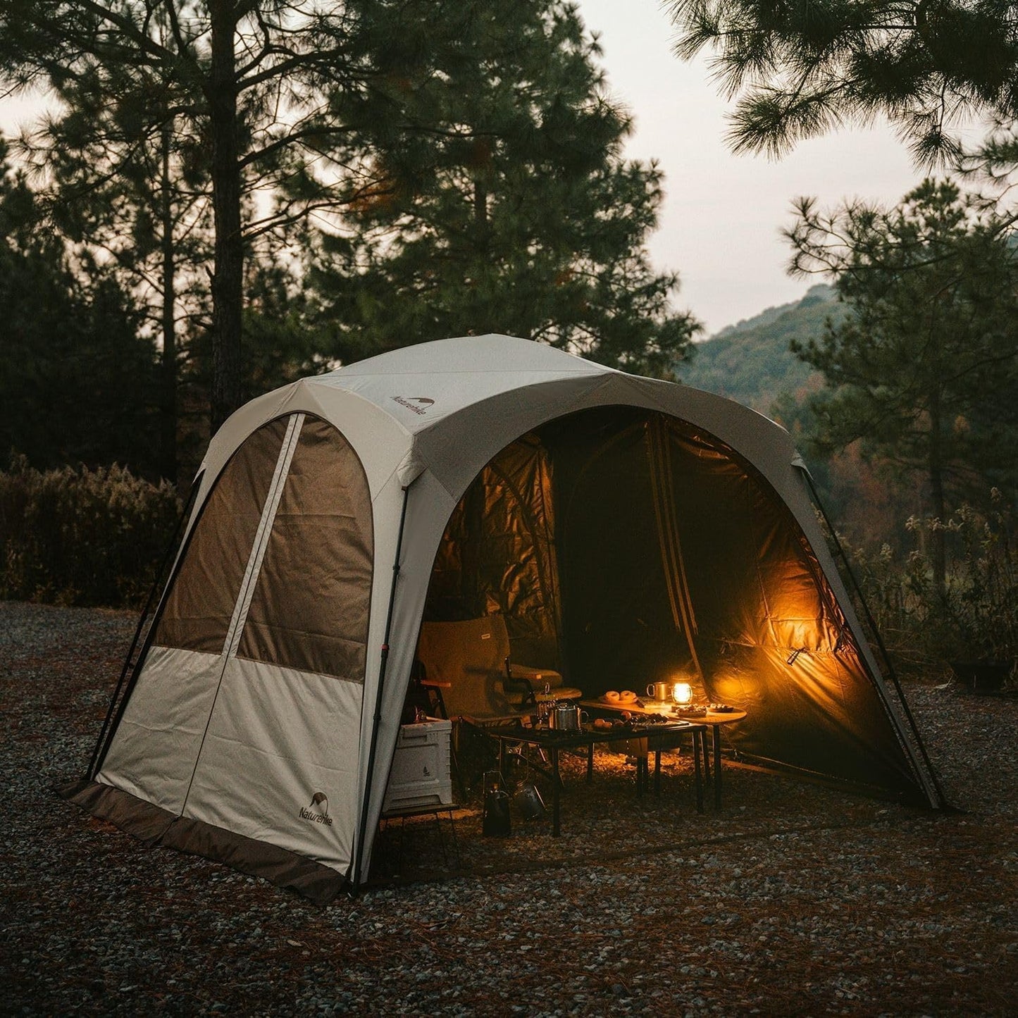 Naturehike Quarter/Hexagonal Camping Tent Canopy Sun Shade,Outdoor Tent for Camping,Fishing,Picnics, Available with Ground Cloth,Door Curtains (Expanded Tnet Canopy, Large)